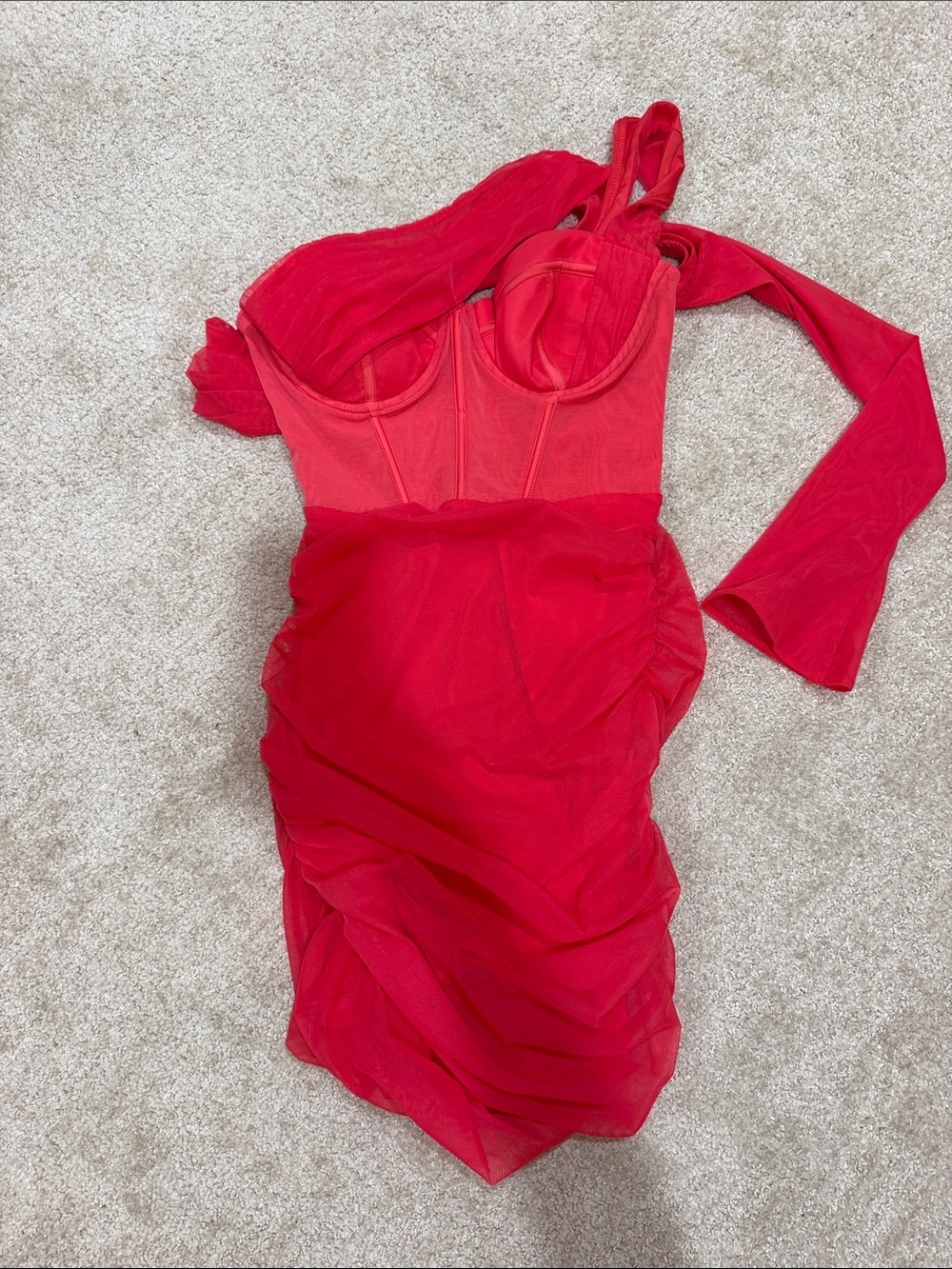 Oh Polly Pink Mesh Dress
